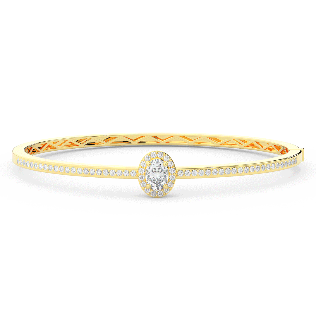 1.40CT.TW OVAL AND ROUND LAB DIAMOND BANGLE - Nazarelle