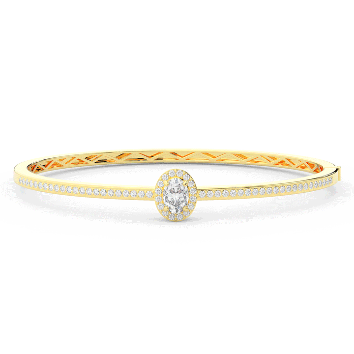 1.40CT.TW OVAL AND ROUND LAB DIAMOND BANGLE - Nazarelle