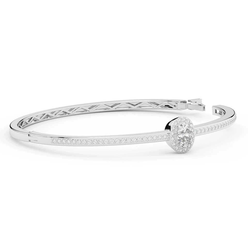 1.40CT.TW OVAL AND ROUND LAB DIAMOND BANGLE - Nazarelle