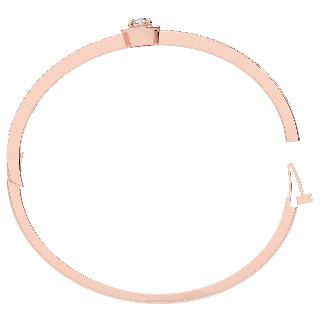 1.40CT.TW OVAL AND ROUND LAB DIAMOND BANGLE - Nazarelle