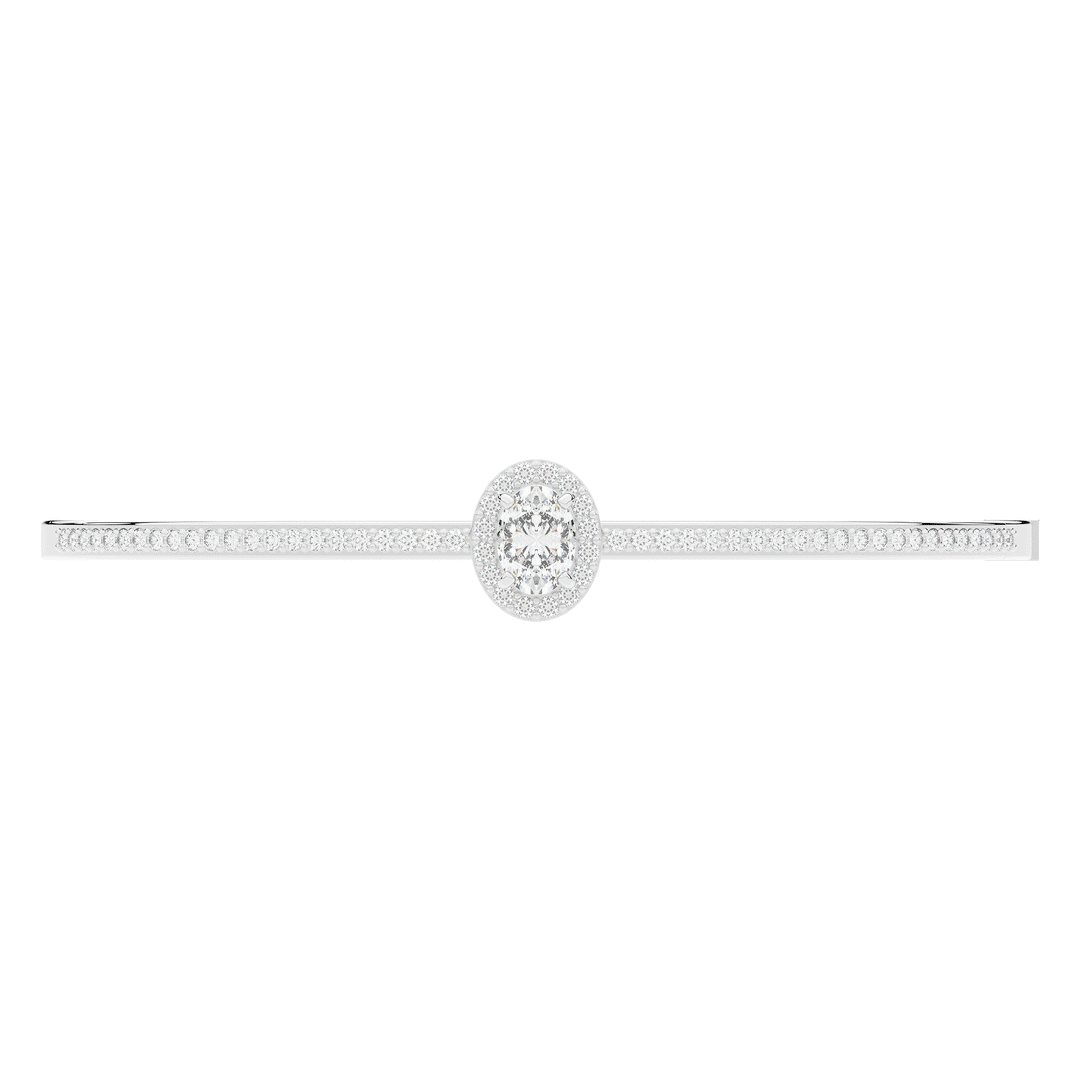 1.40CT.TW OVAL AND ROUND LAB DIAMOND BANGLE - Nazarelle