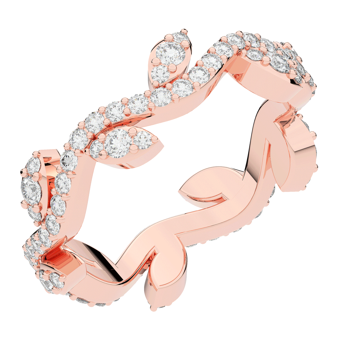 0.80CT.TW ROUND LAB DIAMOND VINE ETERNITY WEDDING BAND - Nazarelle