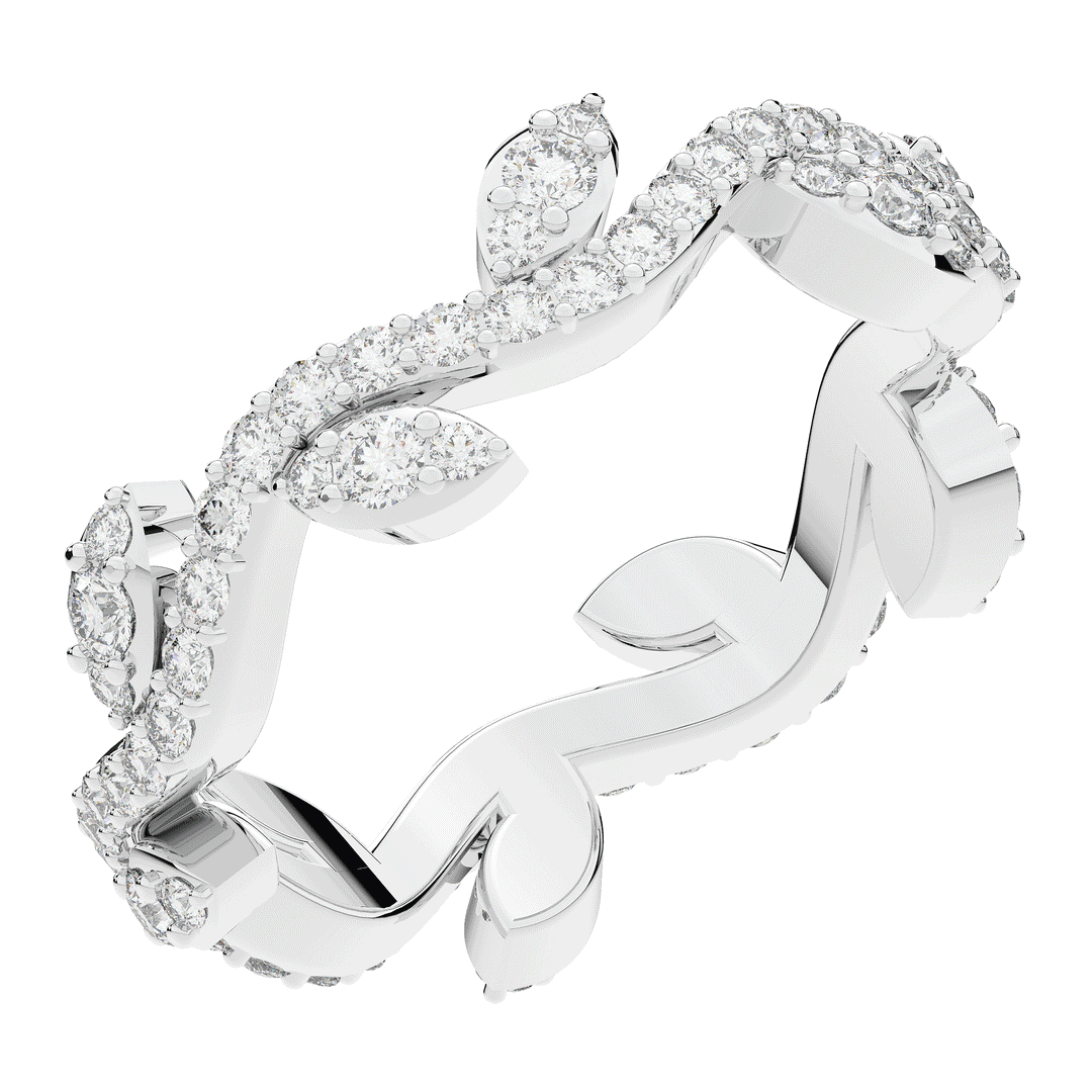 0.80CT.TW ROUND LAB DIAMOND VINE ETERNITY WEDDING BAND - Nazarelle
