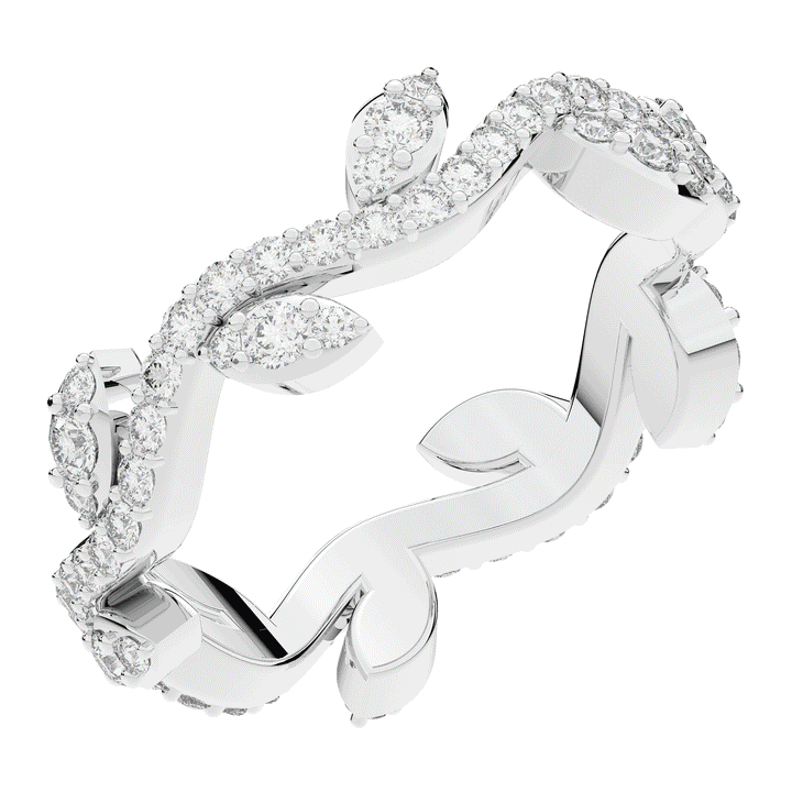 0.80CT.TW ROUND LAB DIAMOND VINE ETERNITY WEDDING BAND - Nazarelle