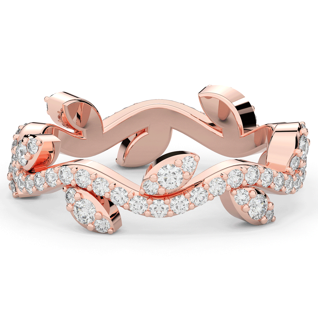 0.80CT.TW ROUND LAB DIAMOND VINE ETERNITY WEDDING BAND - Nazarelle