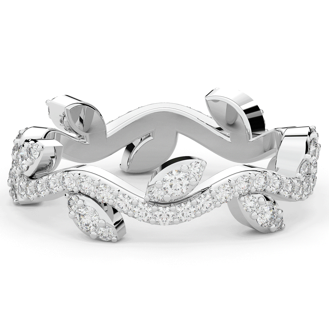 0.80CT.TW ROUND LAB DIAMOND VINE ETERNITY WEDDING BAND - Nazarelle