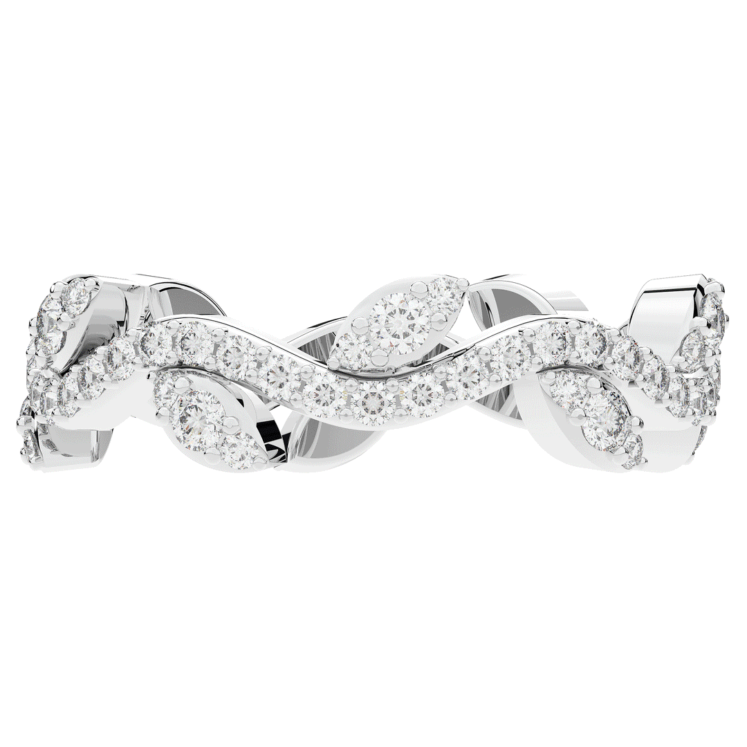 0.80CT.TW ROUND LAB DIAMOND VINE ETERNITY WEDDING BAND - Nazarelle