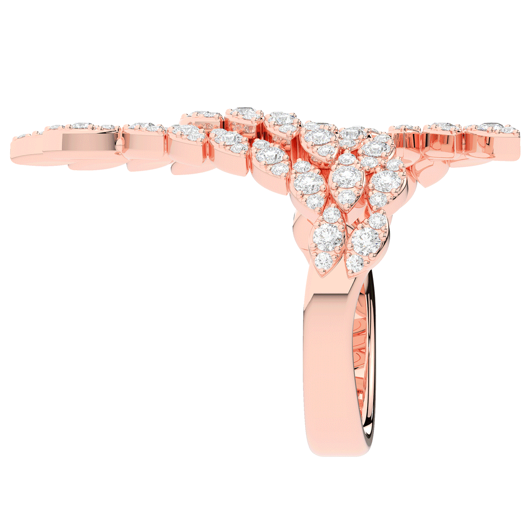 1.10CT.TW FEATHER BYPASS ROUND LAB DIAMOND BAND - Nazarelle