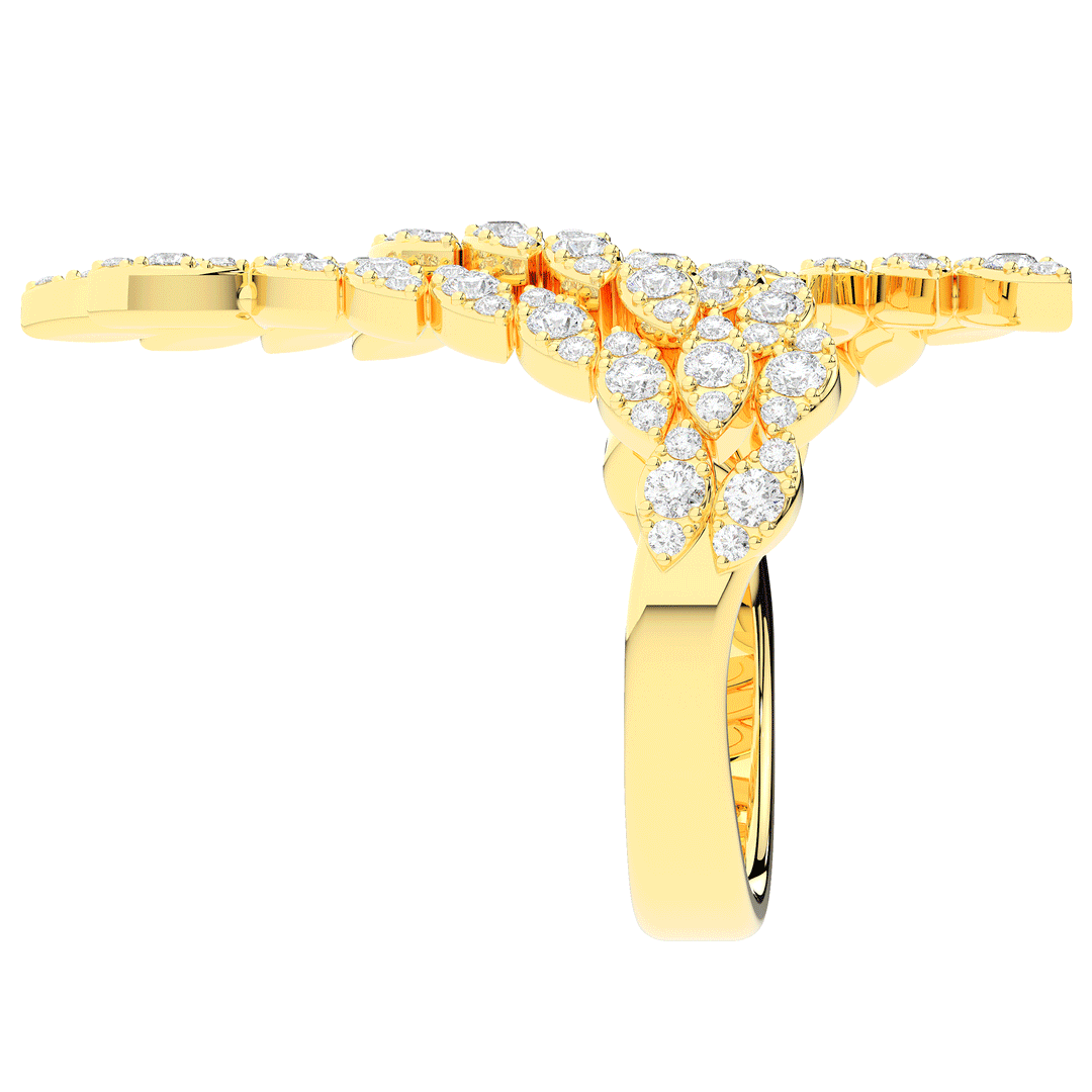 1.10CT.TW FEATHER BYPASS ROUND LAB DIAMOND BAND - Nazarelle