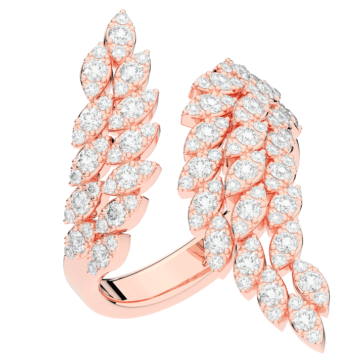 1.10CT.TW FEATHER BYPASS ROUND LAB DIAMOND BAND - Nazarelle