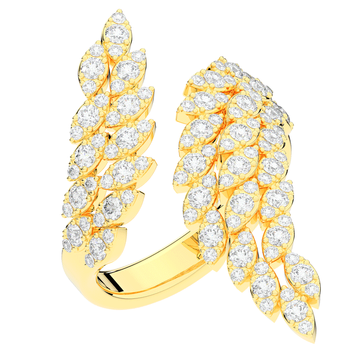 1.10CT.TW FEATHER BYPASS ROUND LAB DIAMOND BAND - Nazarelle