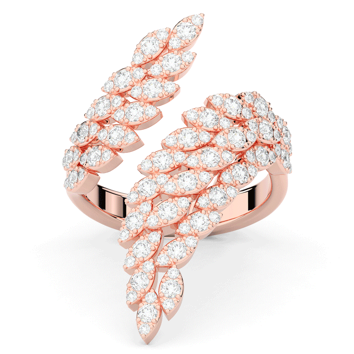 1.10CT.TW FEATHER BYPASS ROUND LAB DIAMOND BAND - Nazarelle