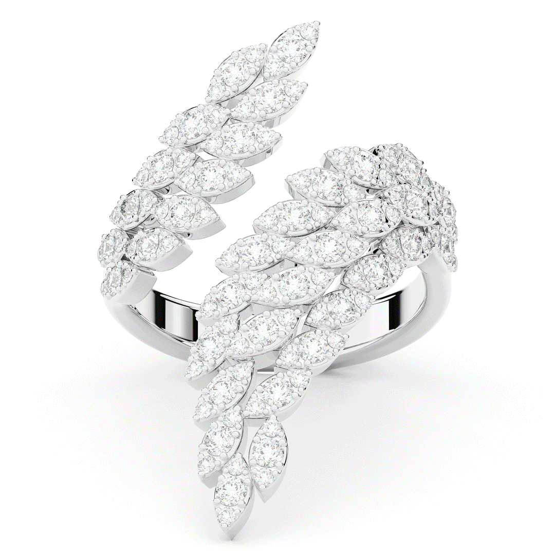 1.10CT.TW FEATHER BYPASS ROUND LAB DIAMOND BAND - Nazarelle