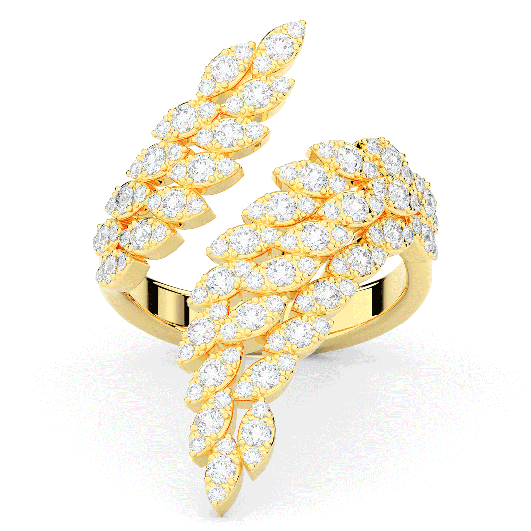 1.10CT.TW FEATHER BYPASS ROUND LAB DIAMOND BAND - Nazarelle