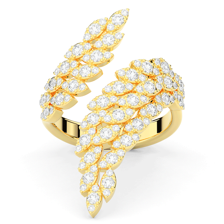 1.10CT.TW FEATHER BYPASS ROUND LAB DIAMOND BAND - Nazarelle