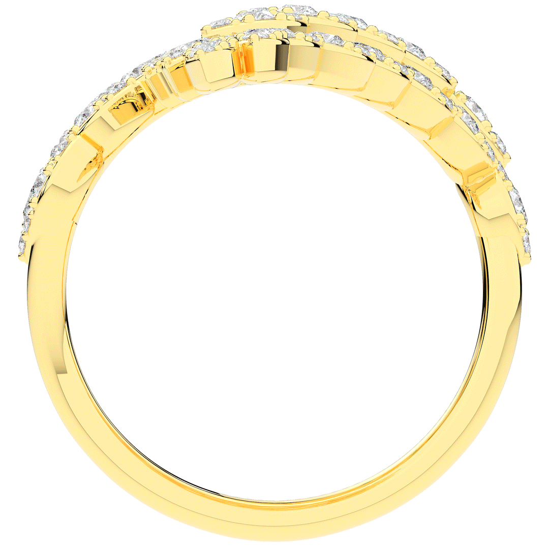 1.10CT.TW FEATHER BYPASS ROUND LAB DIAMOND BAND - Nazarelle