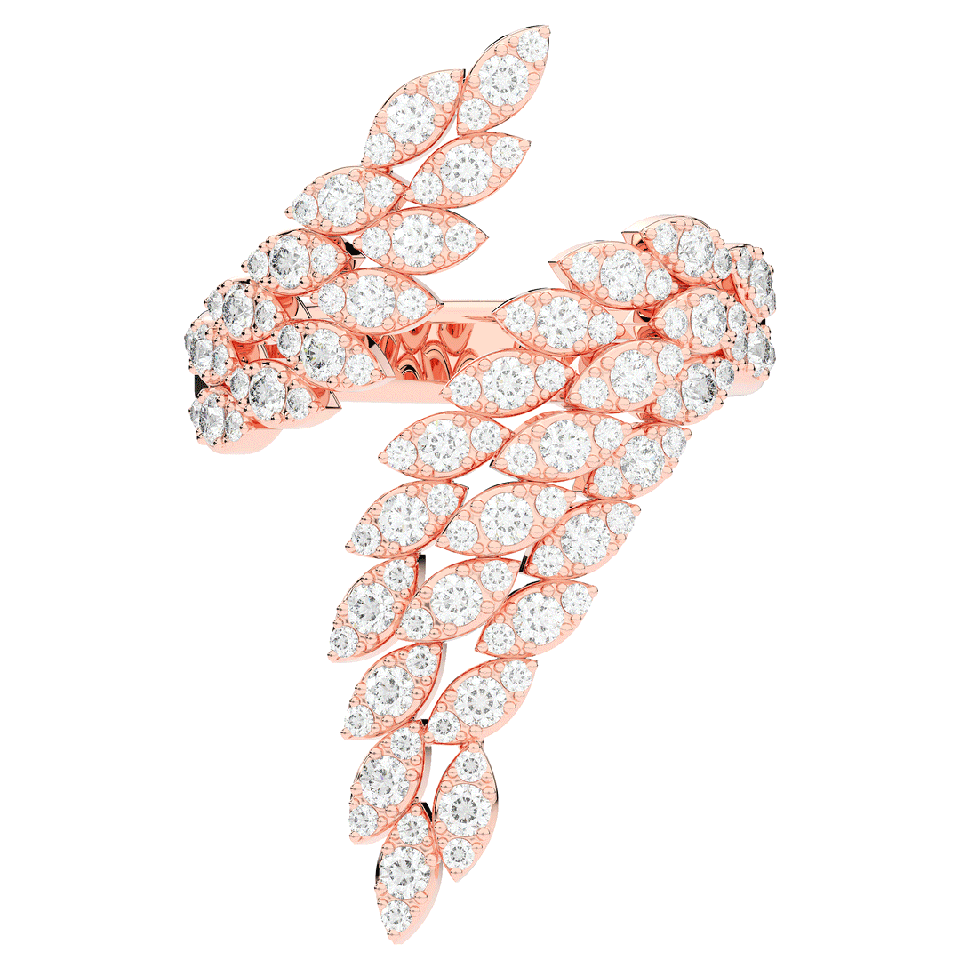 1.10CT.TW FEATHER BYPASS ROUND LAB DIAMOND BAND - Nazarelle