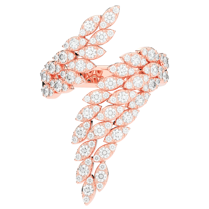 1.10CT.TW FEATHER BYPASS ROUND LAB DIAMOND BAND - Nazarelle