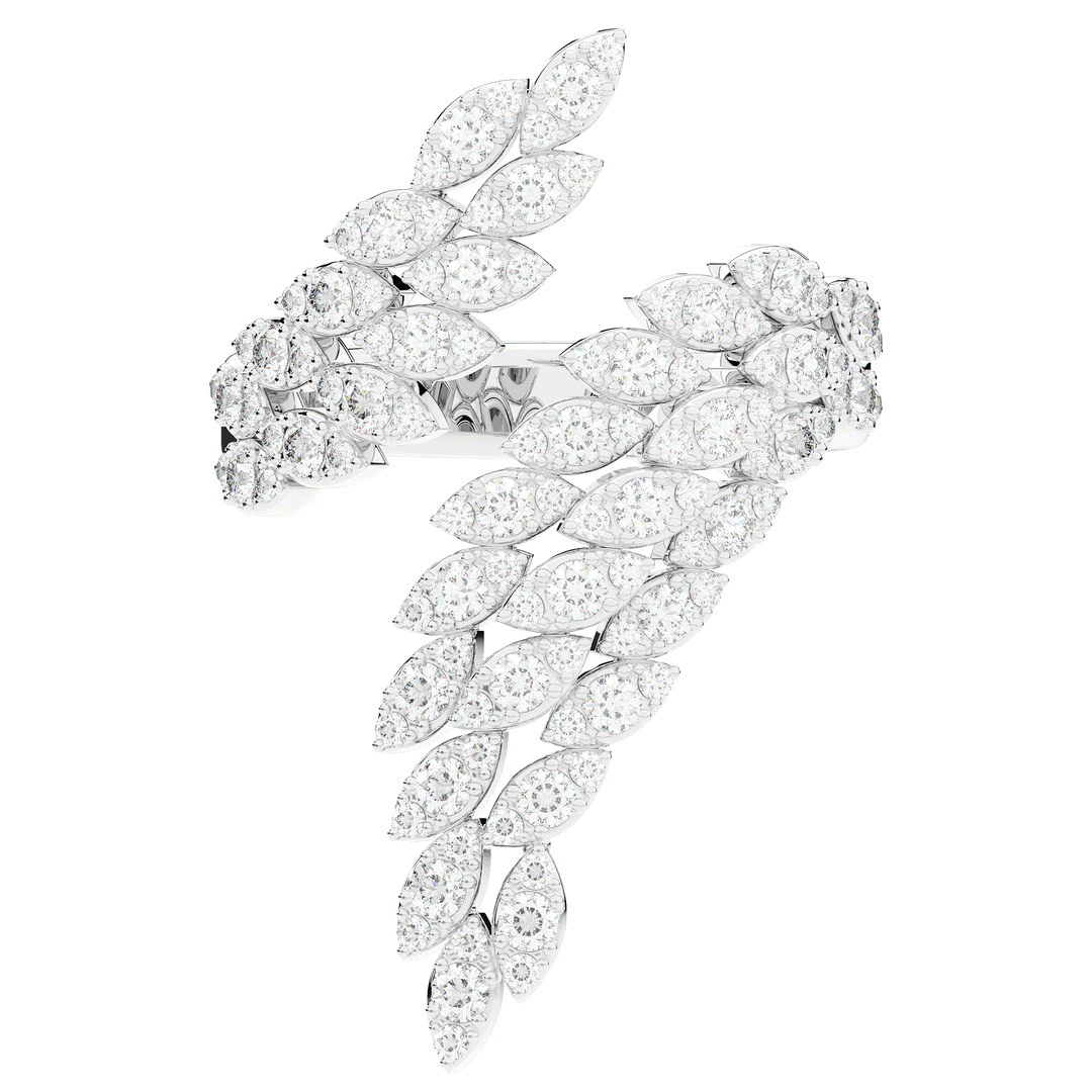 1.10CT.TW FEATHER BYPASS ROUND LAB DIAMOND BAND - Nazarelle