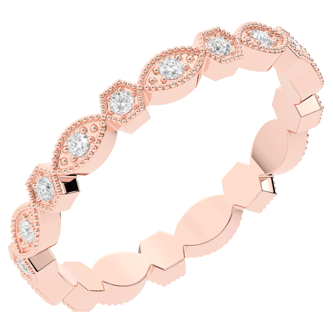 0.15CT.TW ROUND LAB DIAMOND WEDDING BAND - Nazarelle