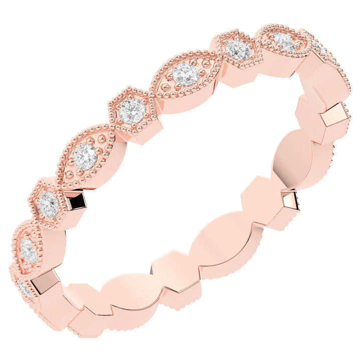 0.15CT.TW ROUND LAB DIAMOND WEDDING BAND - Nazarelle