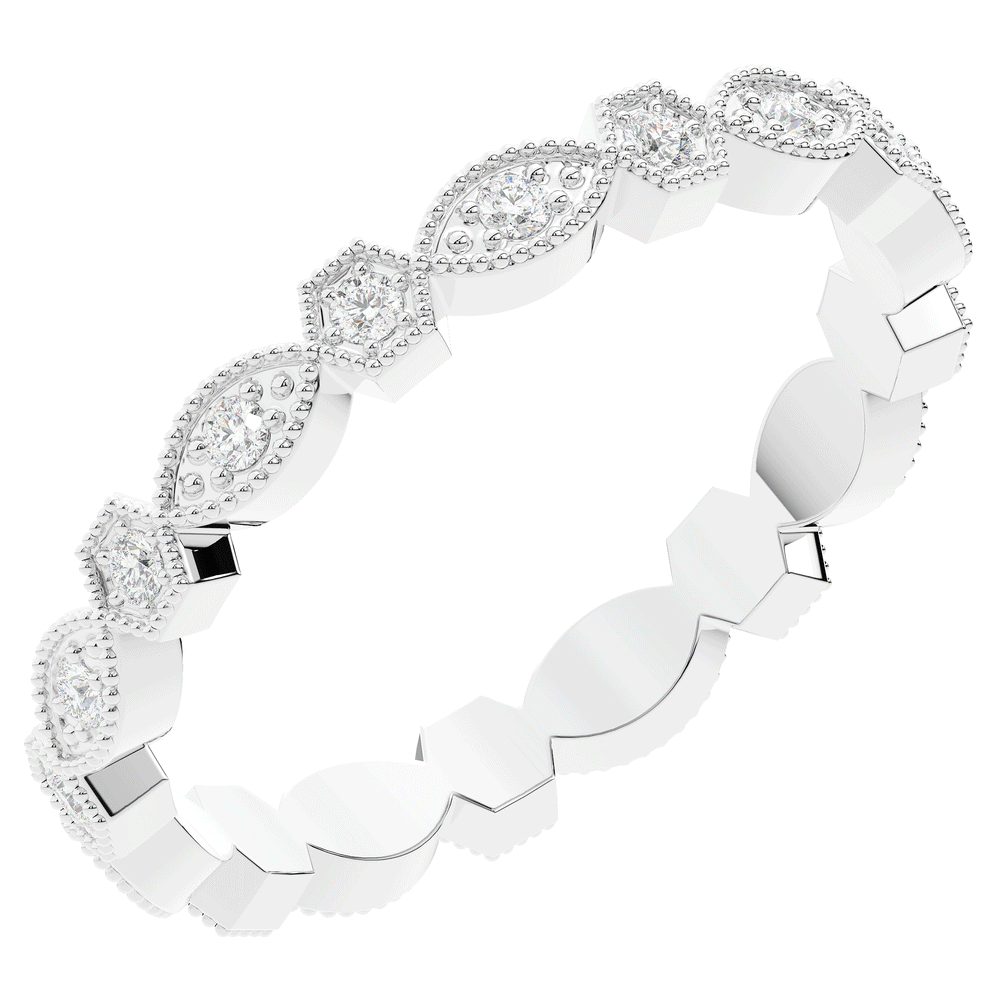 0.15CT.TW ROUND LAB DIAMOND WEDDING BAND - Nazarelle