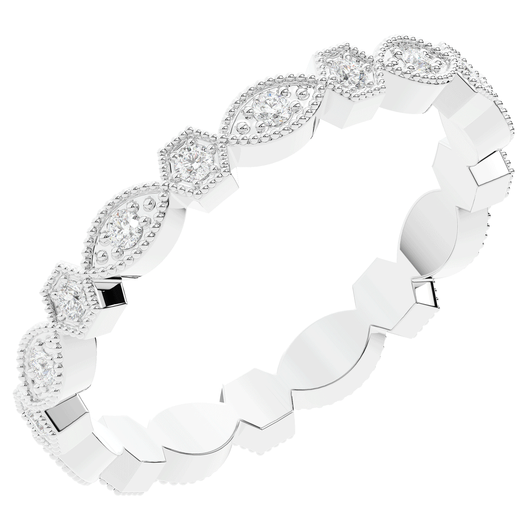 0.15CT.TW ROUND LAB DIAMOND WEDDING BAND - Nazarelle