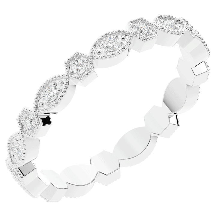 0.15CT.TW ROUND LAB DIAMOND WEDDING BAND - Nazarelle