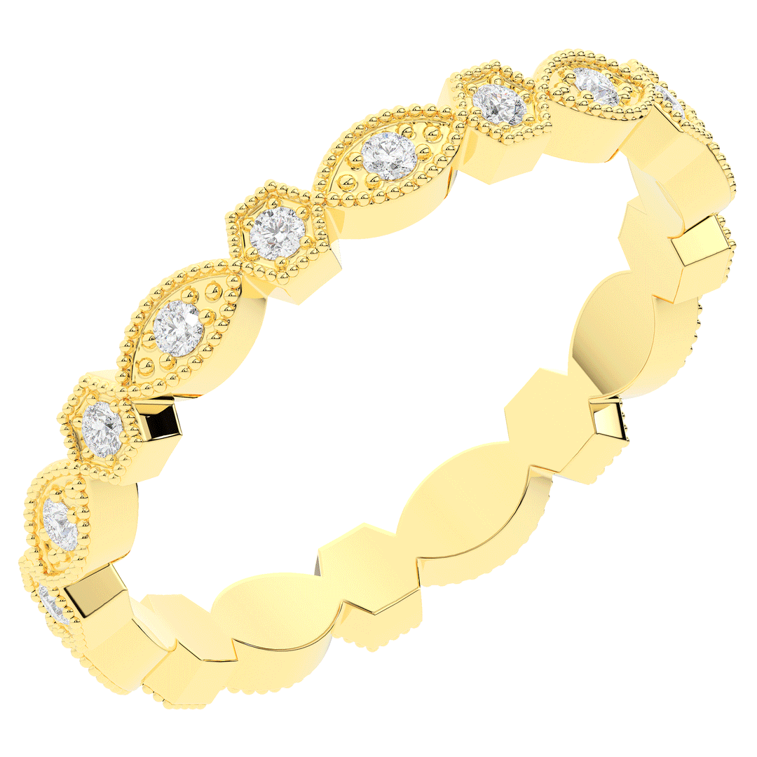 0.15CT.TW ROUND LAB DIAMOND WEDDING BAND - Nazarelle