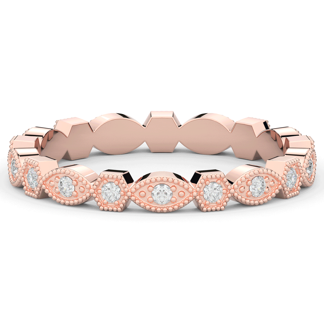 0.15CT.TW ROUND LAB DIAMOND WEDDING BAND - Nazarelle