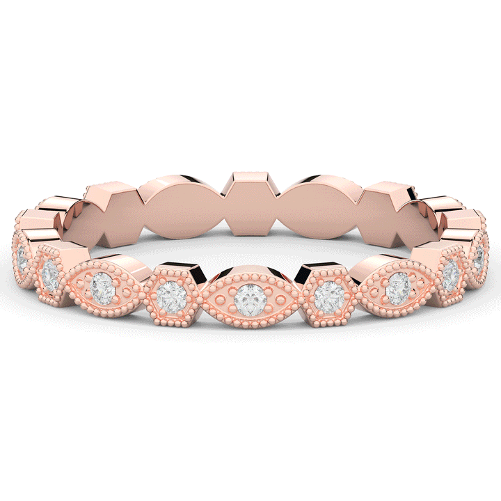 0.15CT.TW ROUND LAB DIAMOND WEDDING BAND - Nazarelle