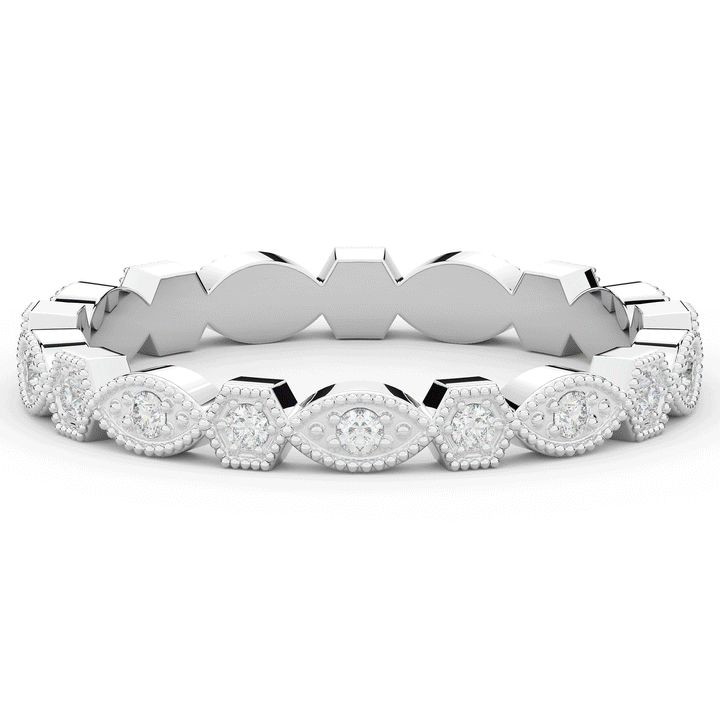 0.15CT.TW ROUND LAB DIAMOND WEDDING BAND - Nazarelle