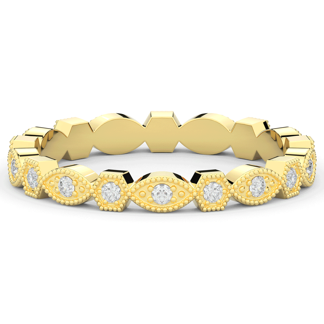 0.15CT.TW ROUND LAB DIAMOND WEDDING BAND - Nazarelle