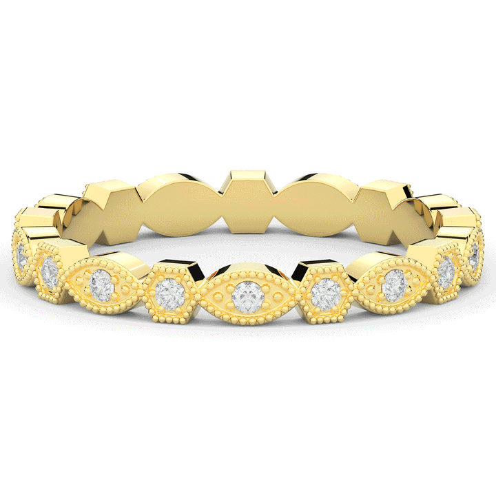 0.15CT.TW ROUND LAB DIAMOND WEDDING BAND - Nazarelle