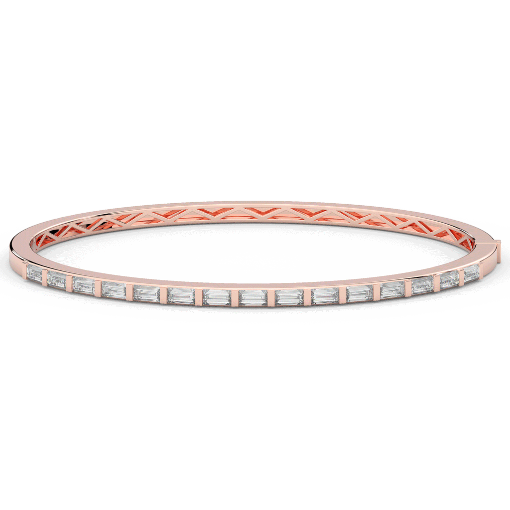 1.50CT.TW BAGUETTE LAB DIAMOND SHARED PRONG BANGLE - Nazarelle