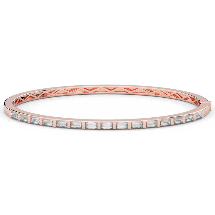 1.50CT.TW BAGUETTE LAB DIAMOND SHARED PRONG BANGLE - Nazarelle