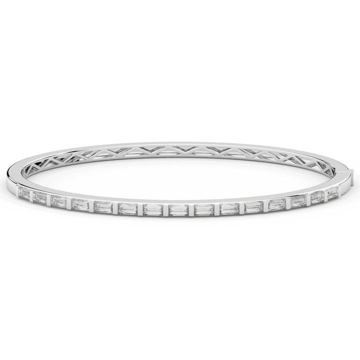 1.50CT.TW BAGUETTE LAB DIAMOND SHARED PRONG BANGLE - Nazarelle
