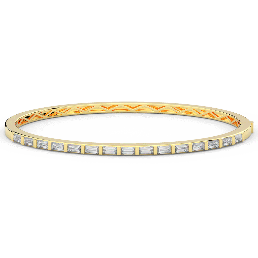 1.50CT.TW BAGUETTE LAB DIAMOND SHARED PRONG BANGLE - Nazarelle