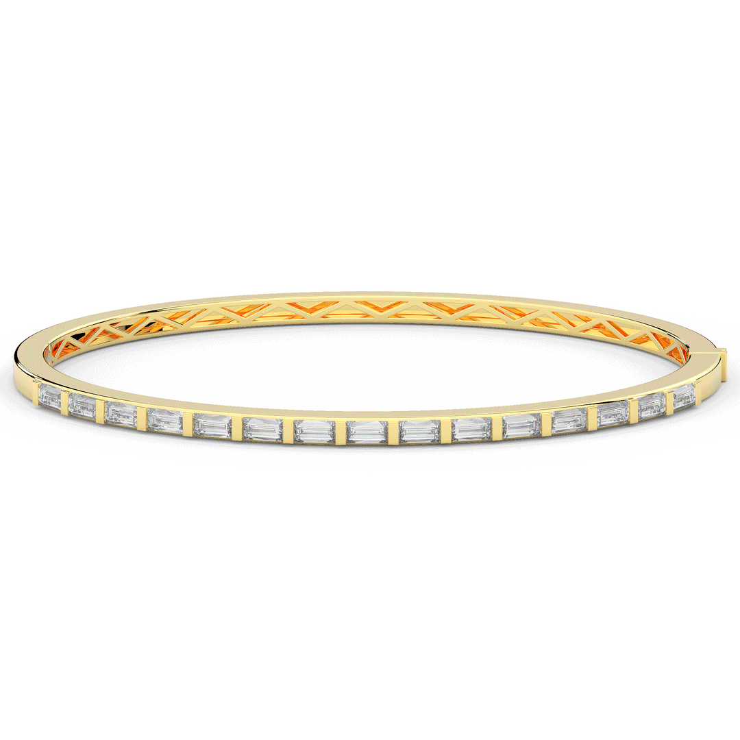 1.50CT.TW BAGUETTE LAB DIAMOND SHARED PRONG BANGLE - Nazarelle