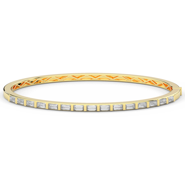 1.50CT.TW BAGUETTE LAB DIAMOND SHARED PRONG BANGLE - Nazarelle