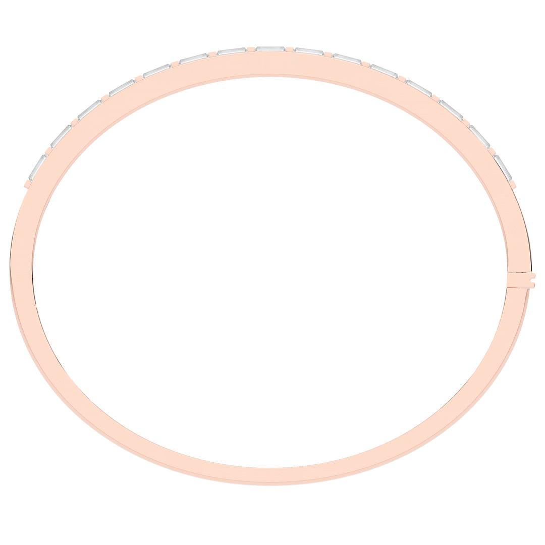 1.50CT.TW BAGUETTE LAB DIAMOND SHARED PRONG BANGLE - Nazarelle