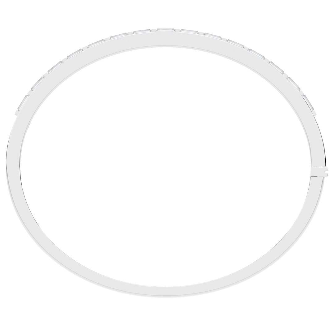 1.50CT.TW BAGUETTE LAB DIAMOND SHARED PRONG BANGLE - Nazarelle