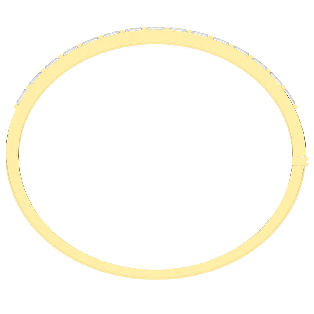 1.50CT.TW BAGUETTE LAB DIAMOND SHARED PRONG BANGLE - Nazarelle