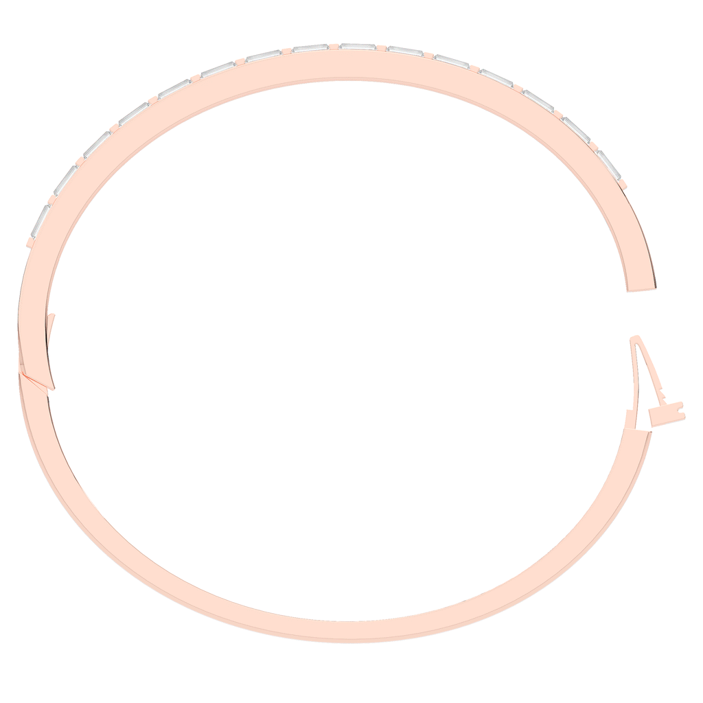 1.50CT.TW BAGUETTE LAB DIAMOND SHARED PRONG BANGLE - Nazarelle