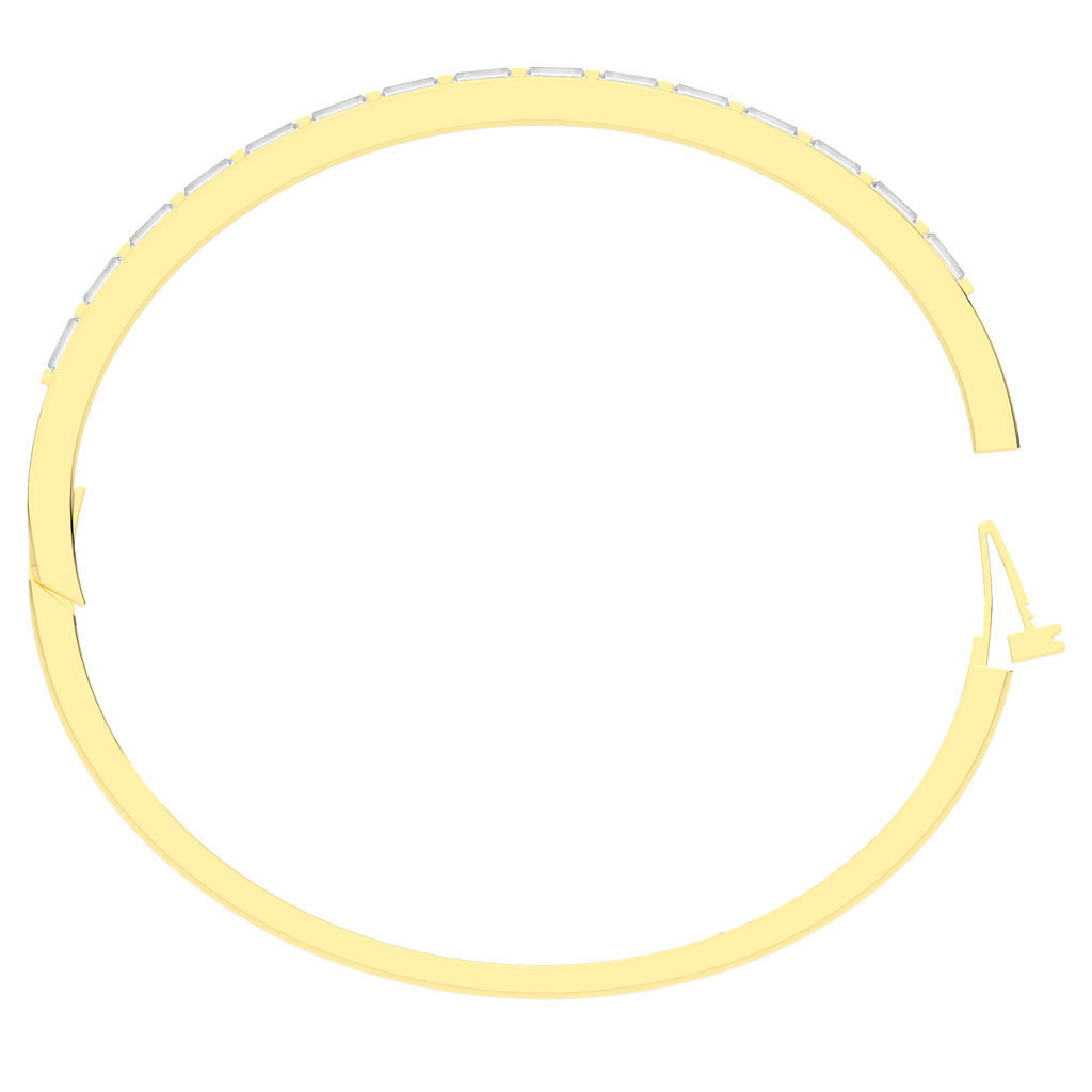 1.50CT.TW BAGUETTE LAB DIAMOND SHARED PRONG BANGLE - Nazarelle