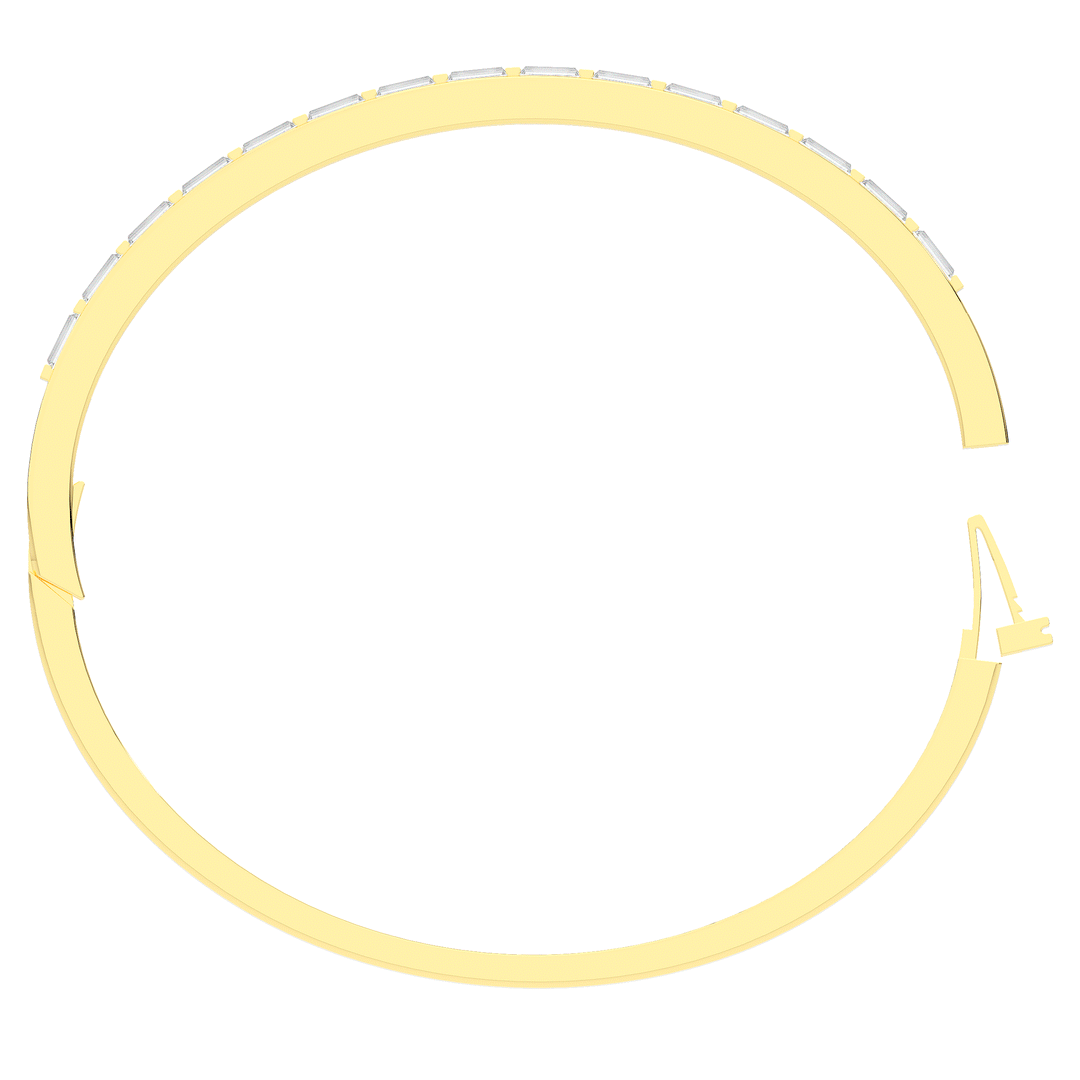 1.50CT.TW BAGUETTE LAB DIAMOND SHARED PRONG BANGLE - Nazarelle