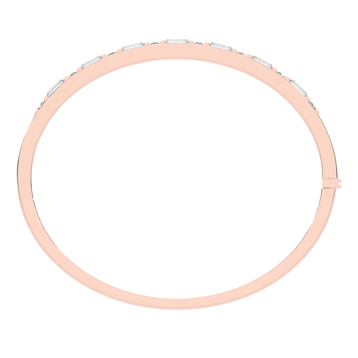 2.75CT.TW ROUND AND EMERALD CUT LAB DIAMOND SHARED PRONG BANGLE - Nazarelle