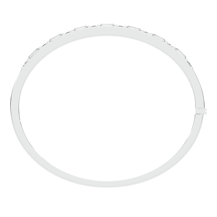 2.75CT.TW ROUND AND EMERALD CUT LAB DIAMOND SHARED PRONG BANGLE - Nazarelle