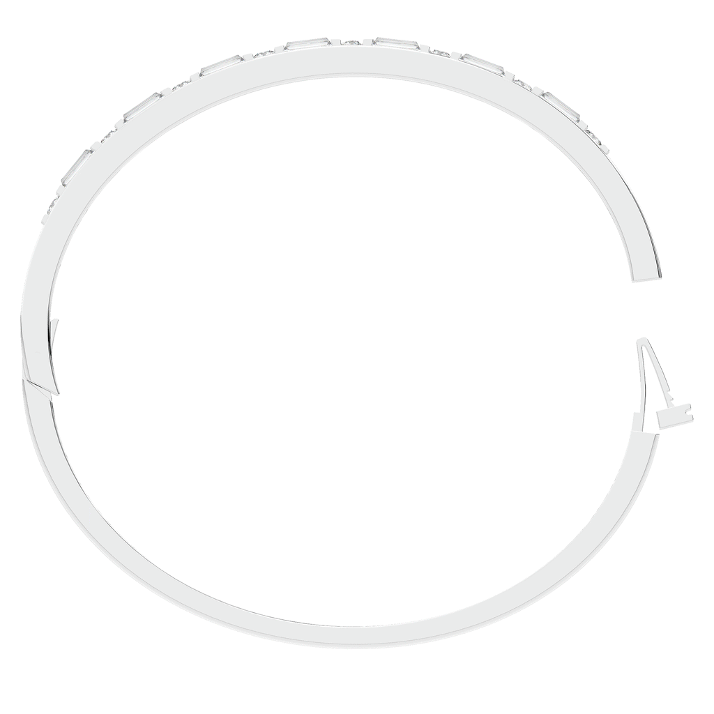 2.75CT.TW ROUND AND EMERALD CUT LAB DIAMOND SHARED PRONG BANGLE - Nazarelle