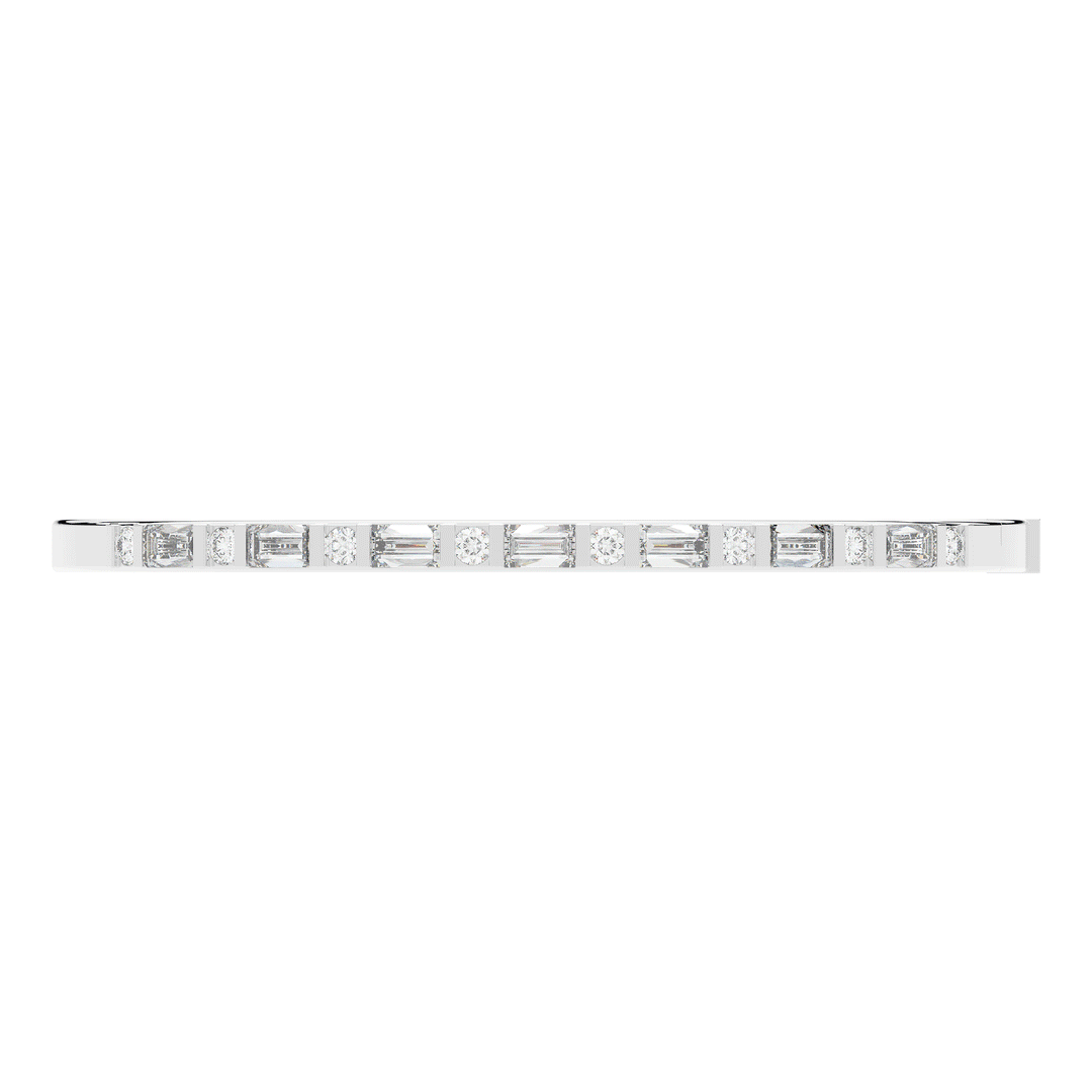 2.75CT.TW ROUND AND EMERALD CUT LAB DIAMOND SHARED PRONG BANGLE - Nazarelle
